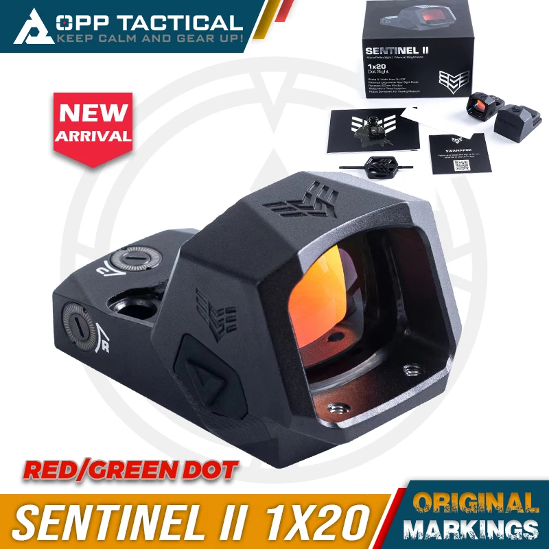 Original Swampfox Optics Sentinel II 1x20 Red Dot sight RMSc 3 MOA Optic - Blackout Rear Sight - SNL2120-RMS