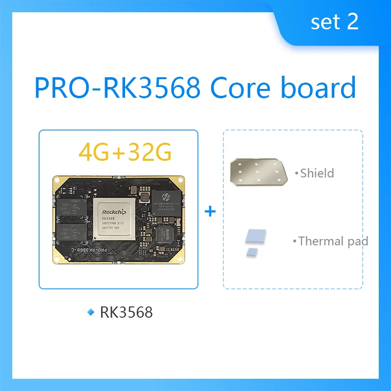 WayPonDEV YY3568 Open-Source Einplatinencomputer – Rockchip RK3568, 2GB RAM, Android 11 / Debian 10, Mit PCIe, SATA, M.2 – Für Bildverarbeitung & IoT