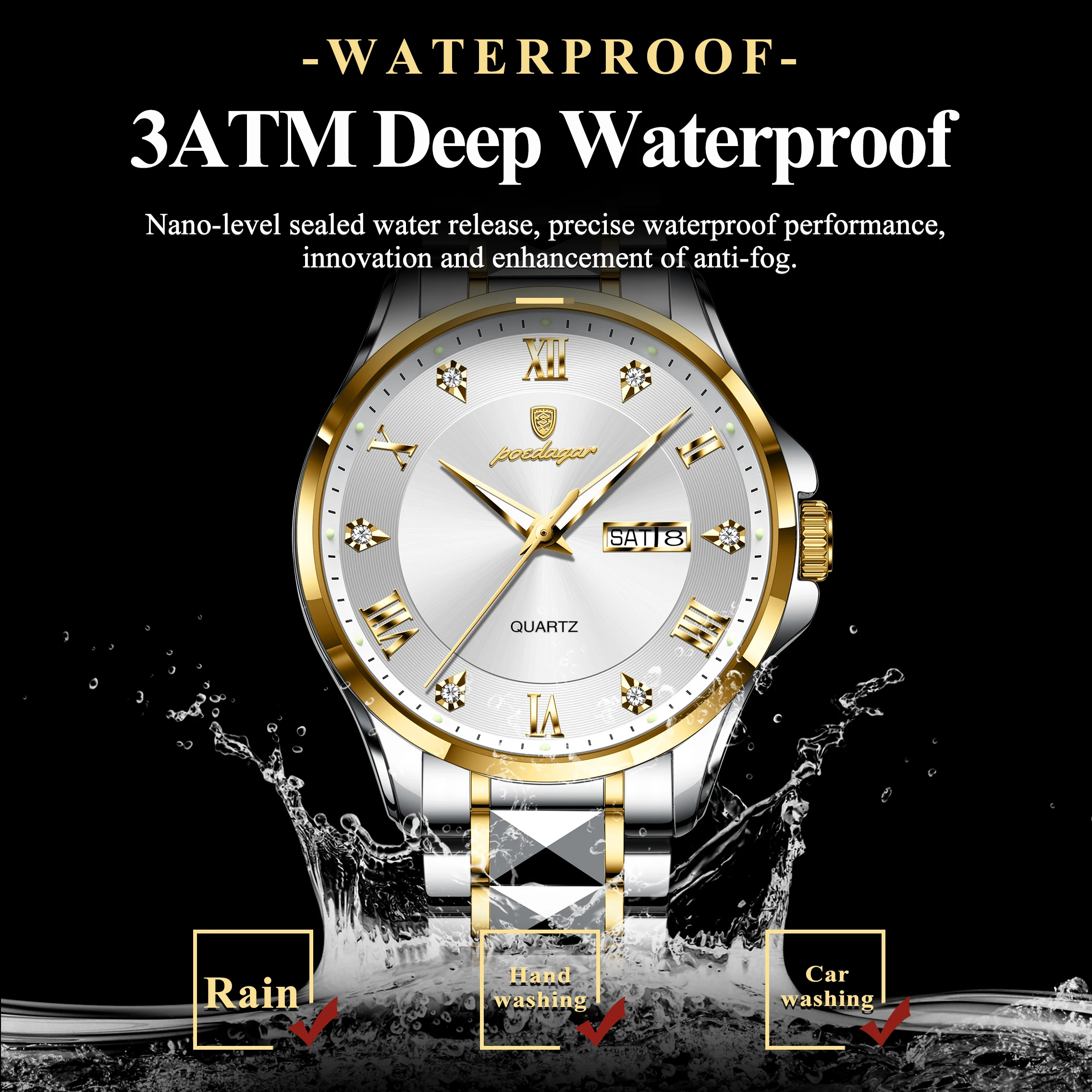 POEDAGAR Orologio da Polso Ori - Men'S Fashion Magazine recensione e prezzo
