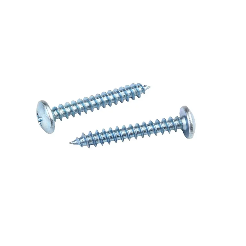 Large flat head blue zinc hardened cross umbrella head mushroom head self tapping screw TA pointed tail wood screw M3M4M5