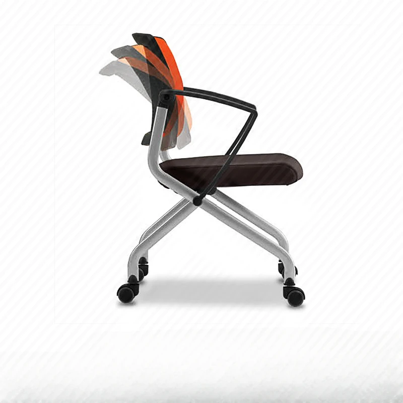 Simples Mesh Training Chair, Folding Home, quatro patas de rodas