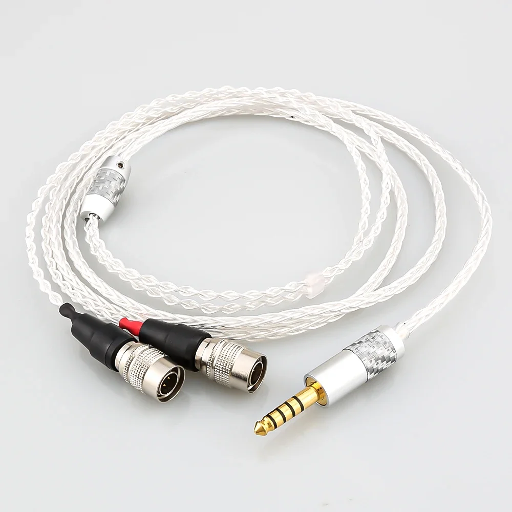 كابل صوت عالي الجودة 5N كابل ترقية سماعة الرأس النحاسي المطلي بالفضة لـ Dan Clark Audio Mr Speakers Ether Alpha Dog Prime