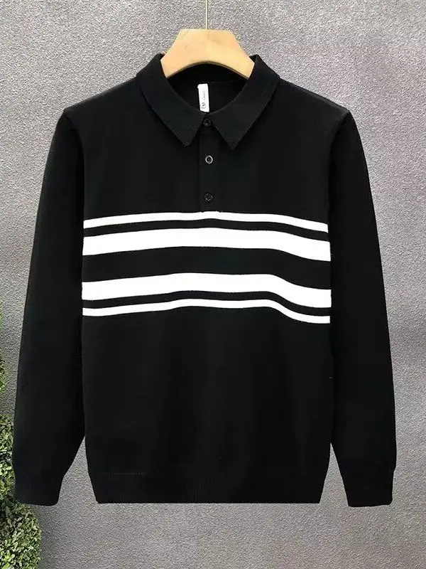 

Casual Men's Long Sve Knitted Sweater Autumn Winter New Sle Simple Versatile Base Layer Coat Trendy round Ne Overhead