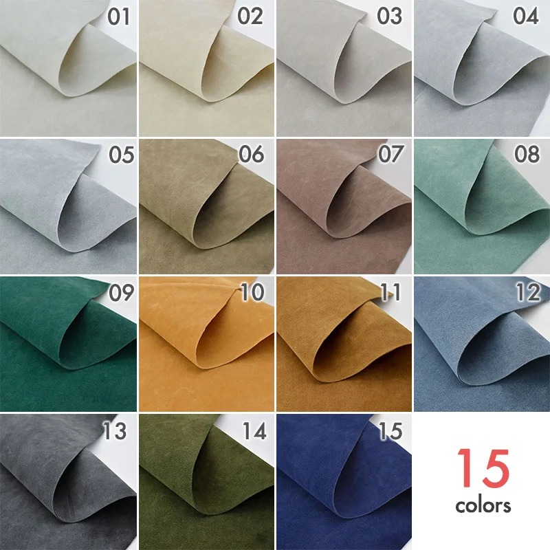 50*137cm Double-sided Suede Velvet Leather 1.3mm 4-Way-Stretch Faux Leather Fabric For Car Roof Sofa Furniture Upholstery Crafts