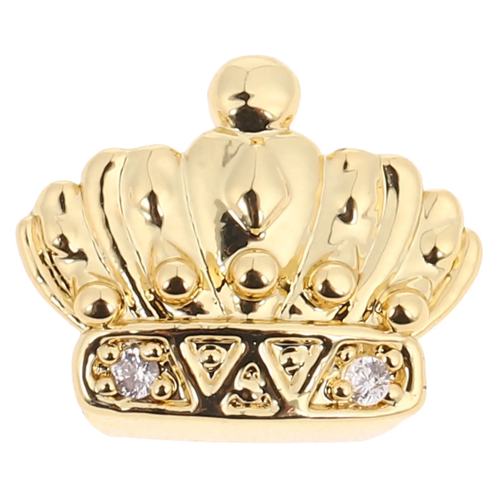 Single Golden Tooth Cap Hip Hop Zirconia Crown Design Front Grill for Halloween Party Rapper Costume Front Grill