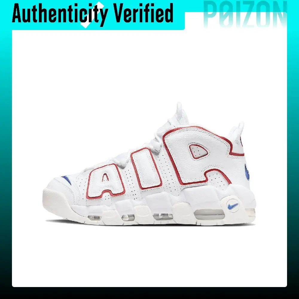 Nike Air More Uptempo Usa Hoops Mid top Basketball Shoes Unisex White Red Blue DX2662-100