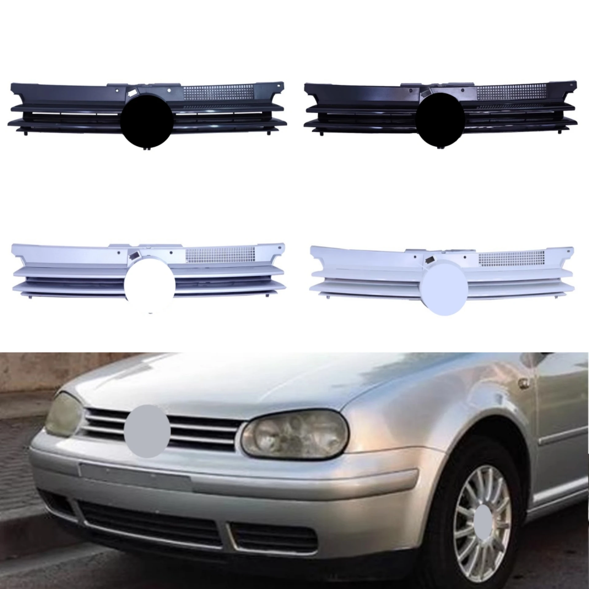

Car Grille for Volkswagen vw Golf 4 04 05 06 07 08 Unpainted Front Bumper Net Radiator Grill Car Accessories