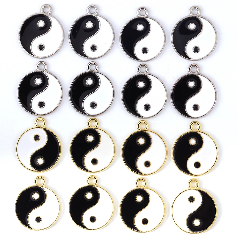 

15Pcs 21*18MM Fashion Tai Chi Bagua Pendant Charm Men and Women Suitable for Necklace Key Chain Production Supplies Accessories