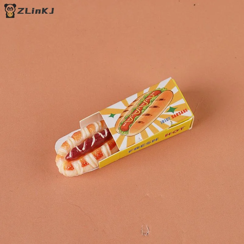 ▶5 Sets Miniature Fast Food Packaging Boxes 1:12 Scale Dollhouse Hot Dog Bread Cookie Boxes For Doll House Kitchen Scene Decor view 5