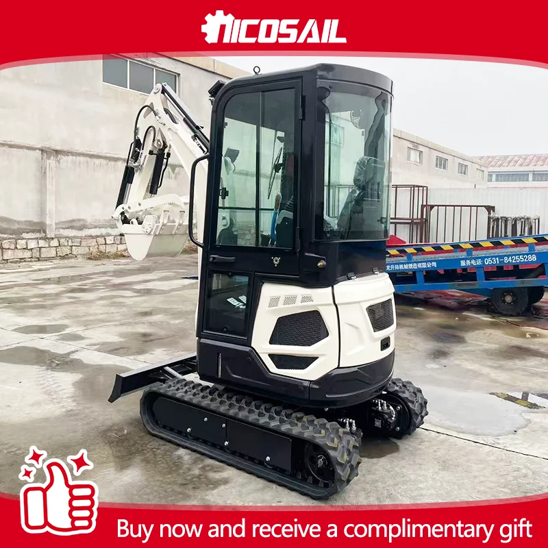 OKW18 3-Cylinder Engine Excavator 1.7 Ton 1.8 Ton Micro Digger for Home Garden Farm Breeding Ground Construction Site