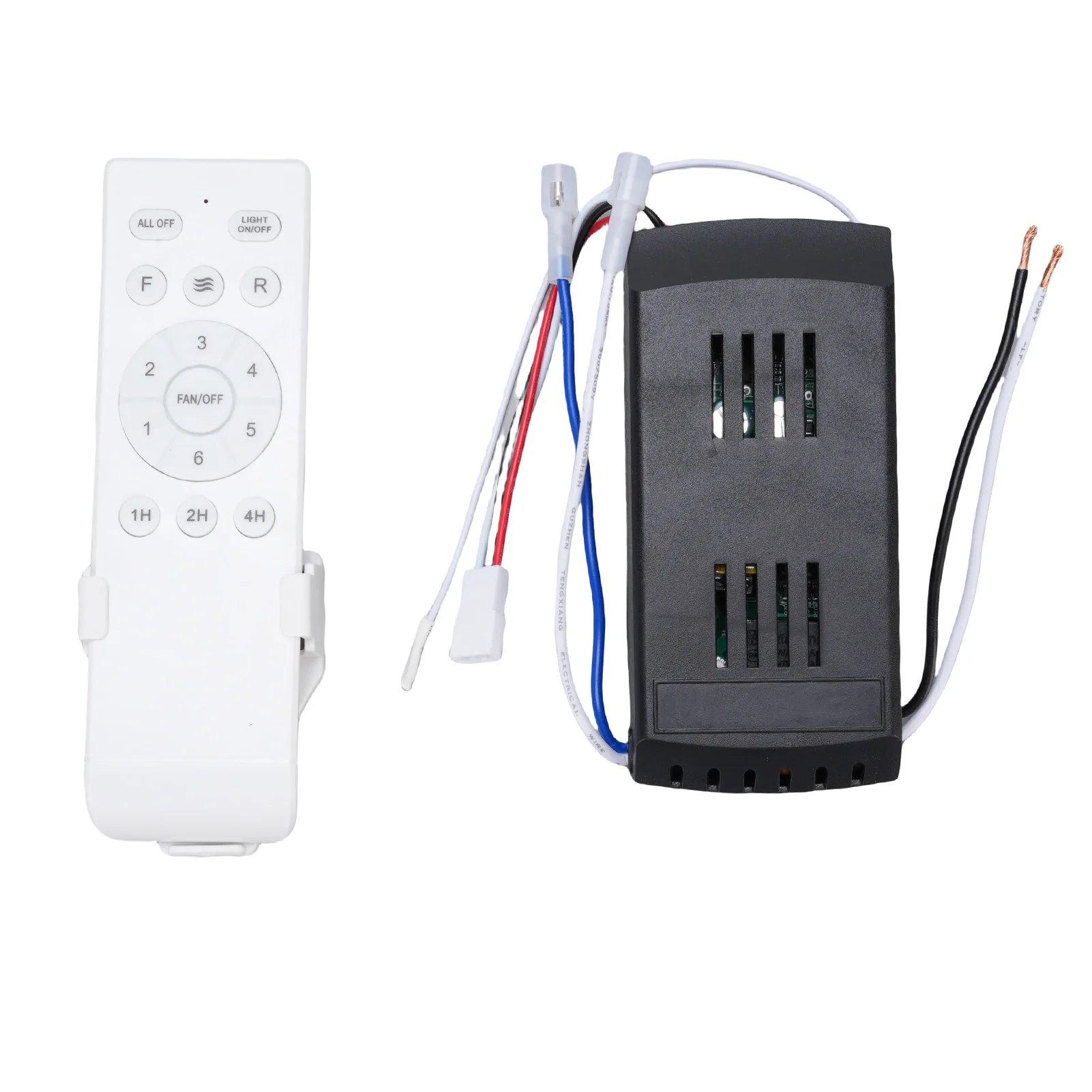

Ceiling Fan Remote Control Kit Ceiling Fan Receiver Remote Control Drop Proof ABS 6 Speeds Timer Long Distance for Replacement