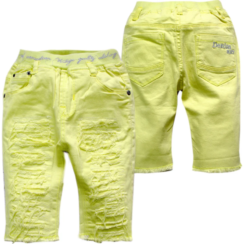 4043 summer kids shorts boys hole half-length 70% length casual