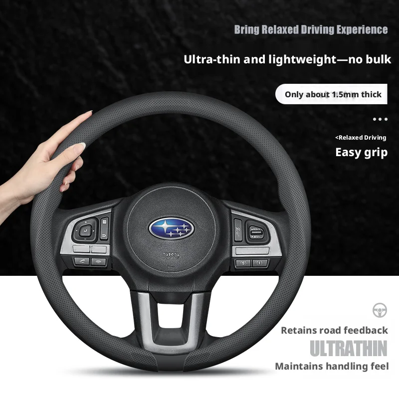 Nappa leather ultra-thin car steering wheel cover suitable  For Subaru Forester Outback Ascent Legacy Crosstrek Car Styling