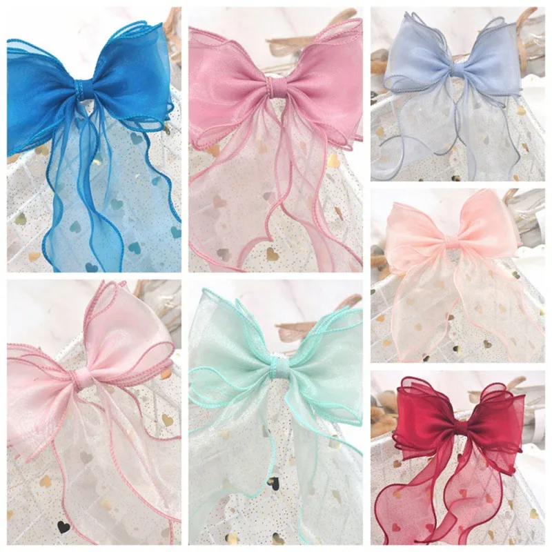 Pearl Big Bows Ribbons Children\'S Hair Accessories Braided Hairpins Headdresses Summer Girls Princess Hairpins Kids Headwear