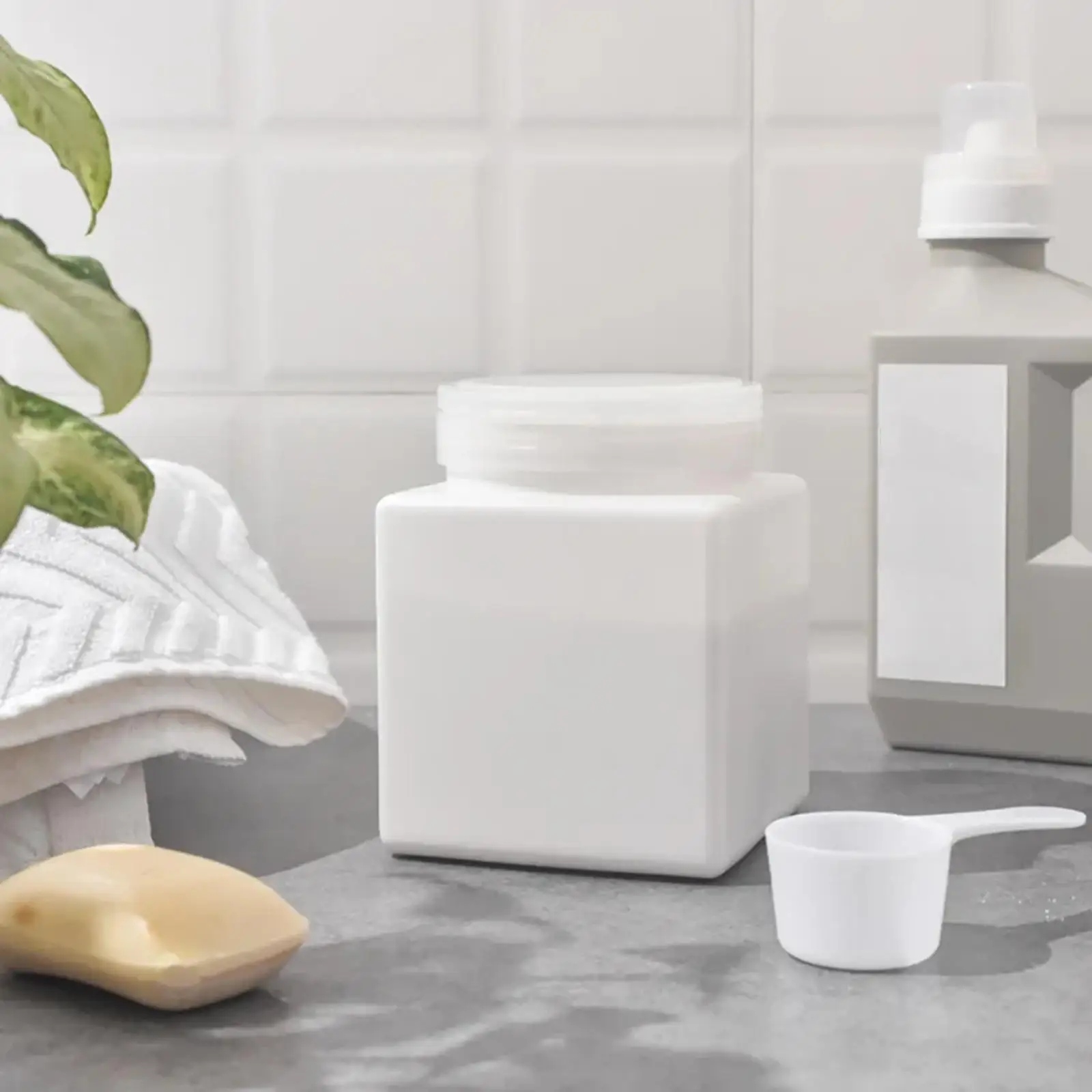 Washing Powder Storage Container Farmhouse White Modern Organization Decor
