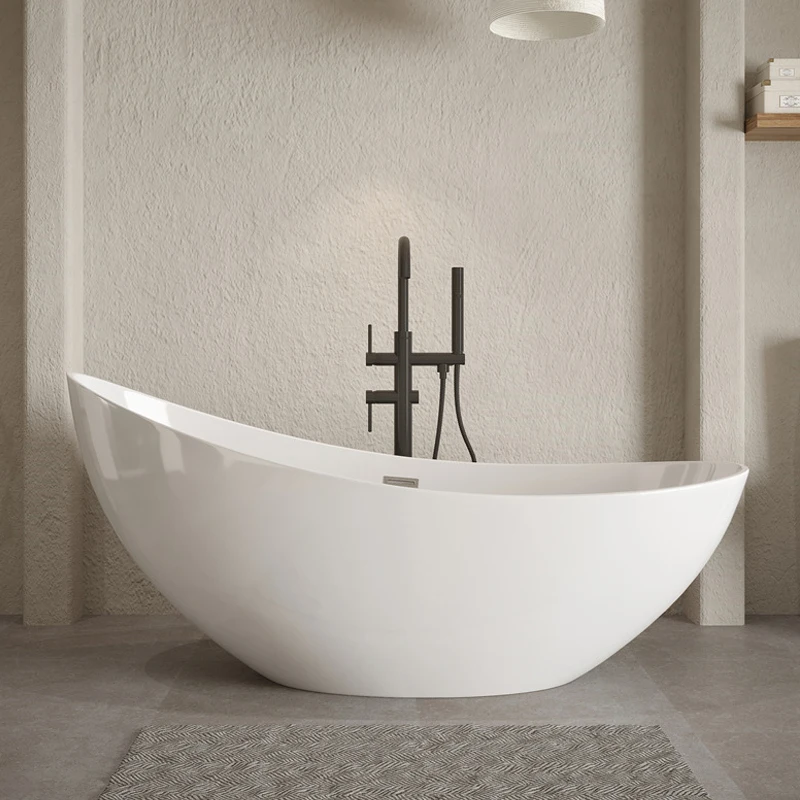 RY-616 Modern Luxury Freestanding Bathtub Deep Soaking with CE/cUPC Approved Inflatable Whirlpool Made of Resin