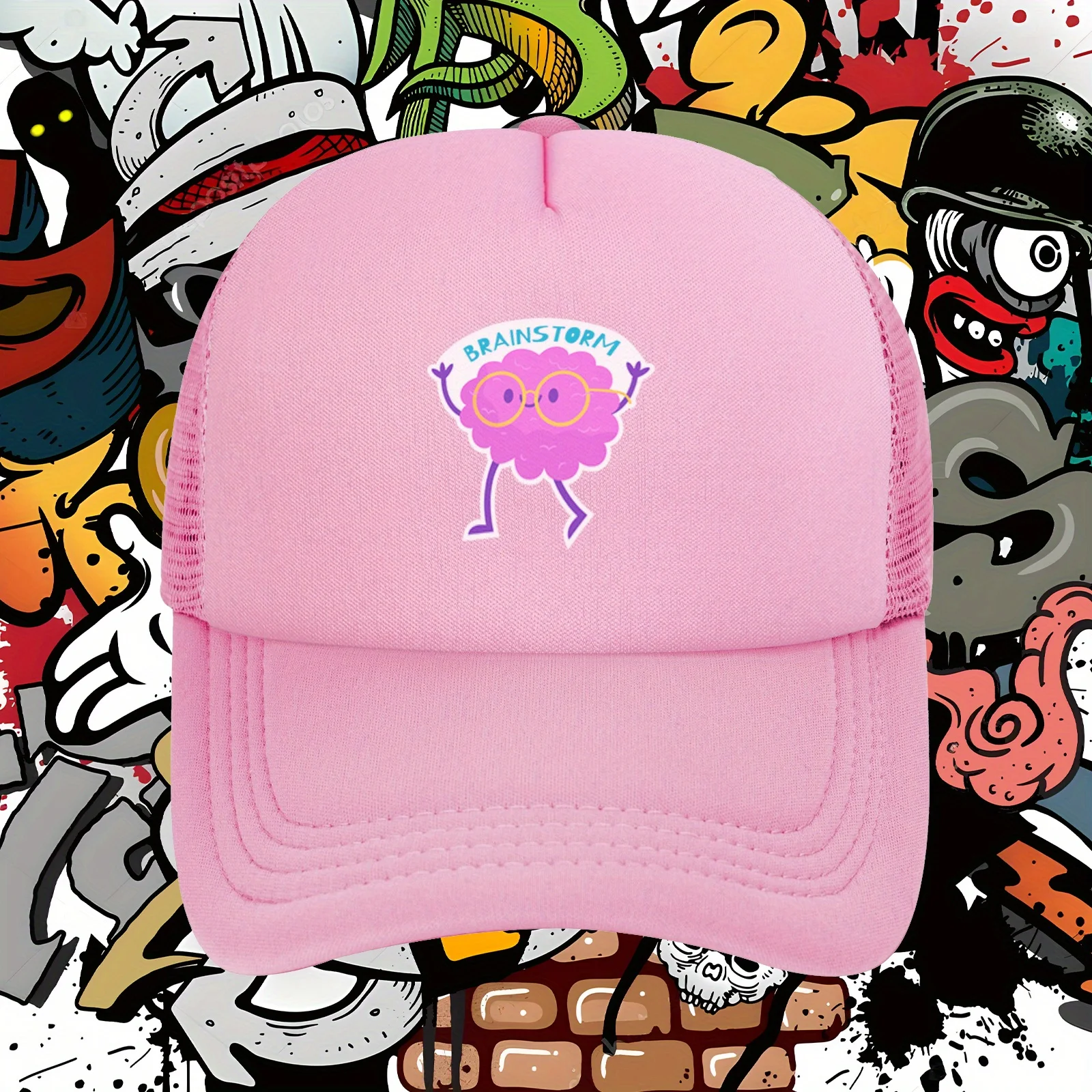 

Brainstorm Trucker Hats Baseball Unisex Men Women for Running Workouts and Outdoor All Seasons Print Plain