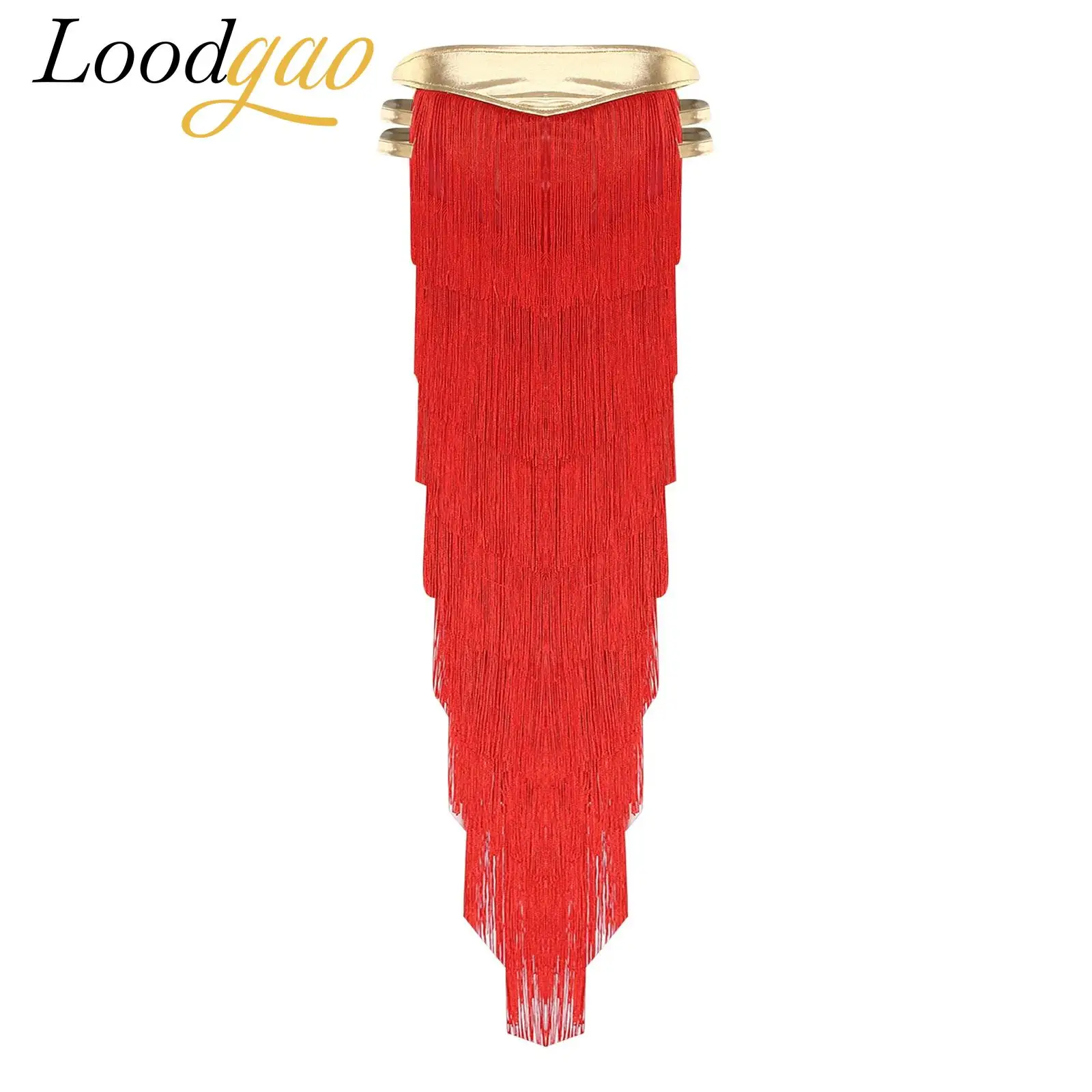 Women's Tassel Chacha Tango Latin Dance Costumes Raves Outfit Slit Skirt Belly Dance Performance Costume Adults Fringe Skirts
