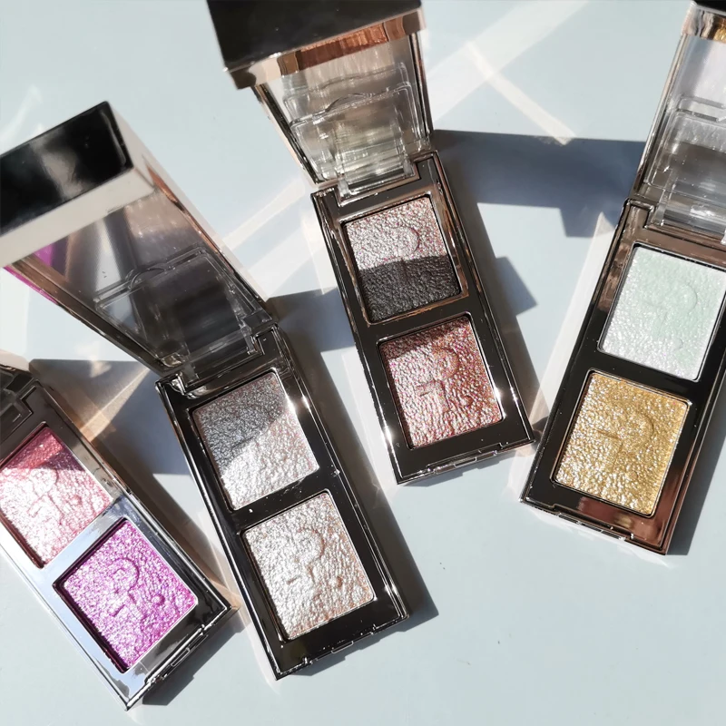 New Patrick Major Dimension Eye Illusion Eyeshadow Duo 2 Color Shimmer Glitter Eye Shadow High Pigment Sparkling TA Eye Makeup