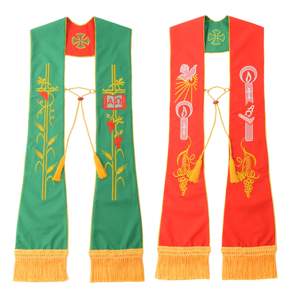 Двусторонний палантин для церковного духовенства, аксессуары для костюма священника, шарф