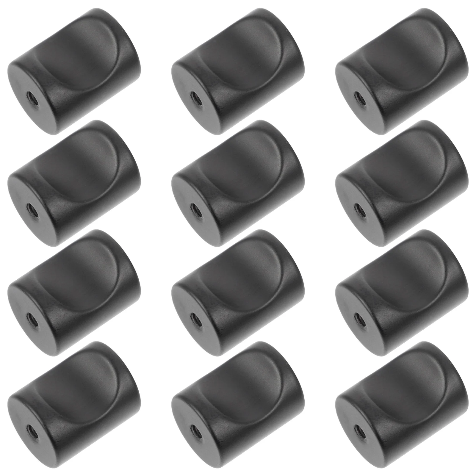 

12 Pcs Door Knobs Thumb Single Hole Handle Furniture Dressing Table Wardrobe Handles Cabinet Grips Black