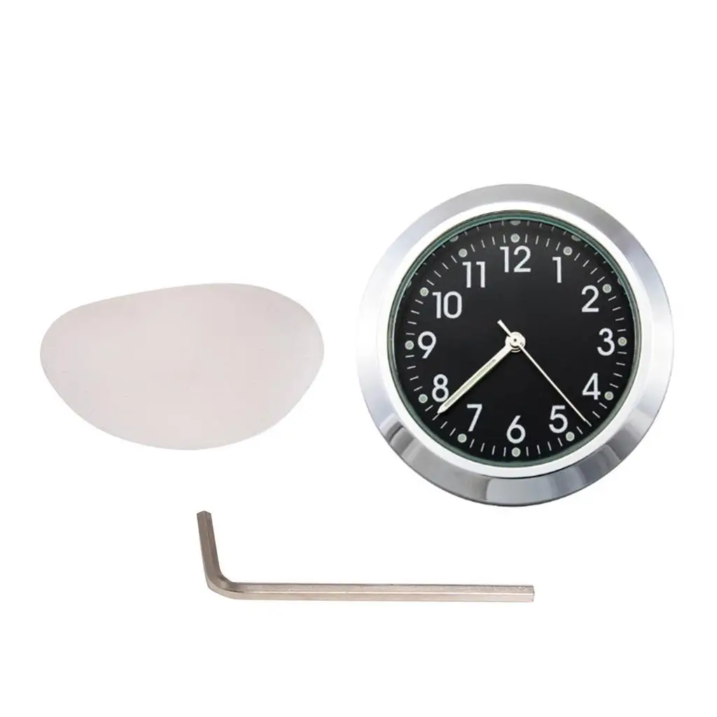 

7/8" 1" Motorcycle Handlebar White Dial Clock Temp for Honda Cruiser Chopper