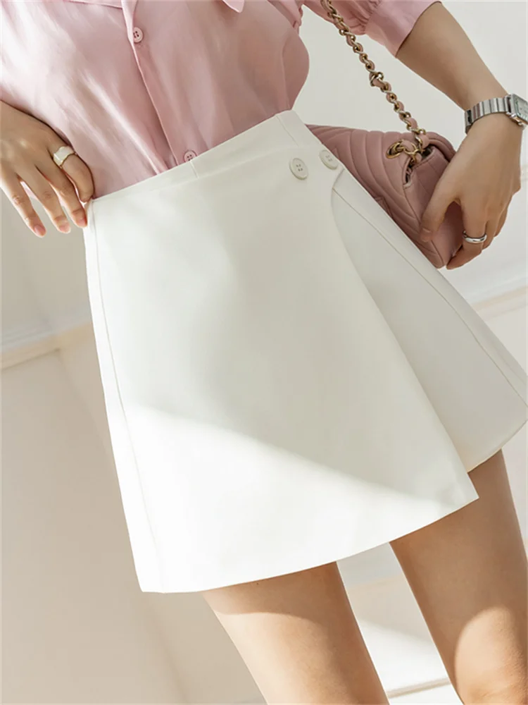 

Женские брюки с высокой талией, широкими штанинами и асимметричными пуговицами, повседневные, летние, новинка 2026 года