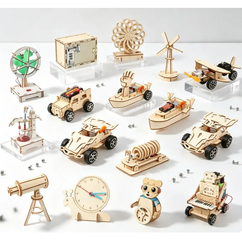 Solar Car Lunar Exploration Vehicle Diy Hand-Assembled Model Diy 3d Wooden Puzzle Science And Education Toys Scientific gifts