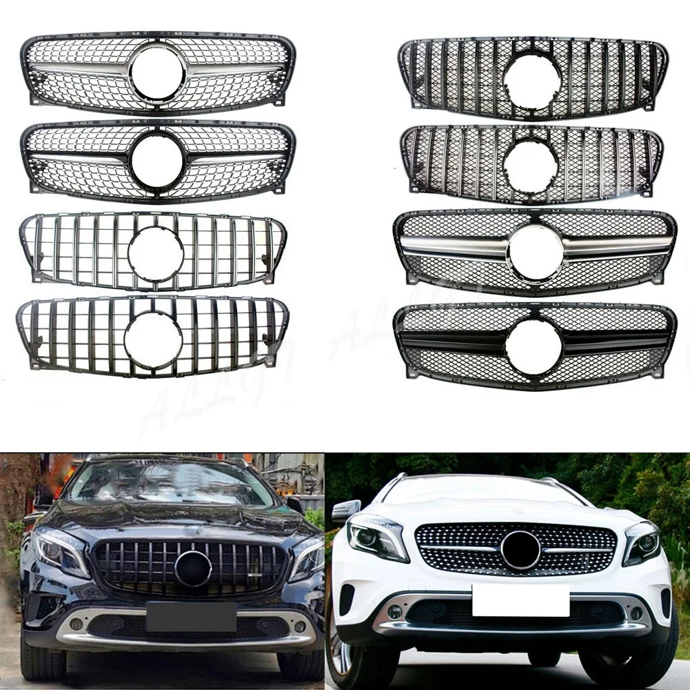 

Front Racing Billet Bumper Grille Upper Facelift Grills For Mercedes Benz GLA- Class X156 2014 2015 2016 Diamond GTR