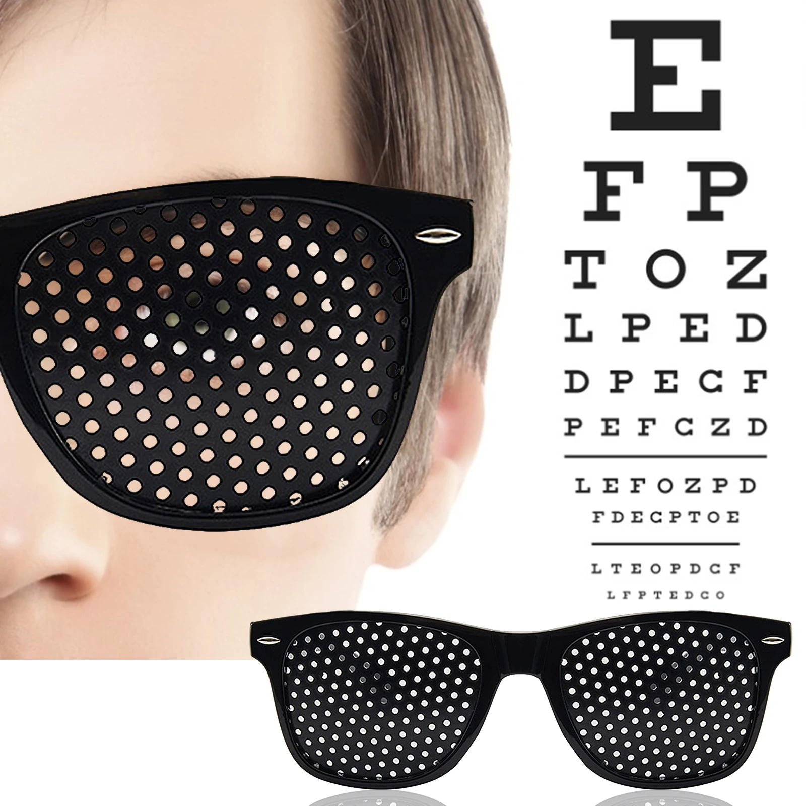 

4 pcs Anti-myopia Astigmatism Glasses Vision Correction Anti-fatigue Pin Hole Glasses With Holes PC Screen Laptop Eye Protection