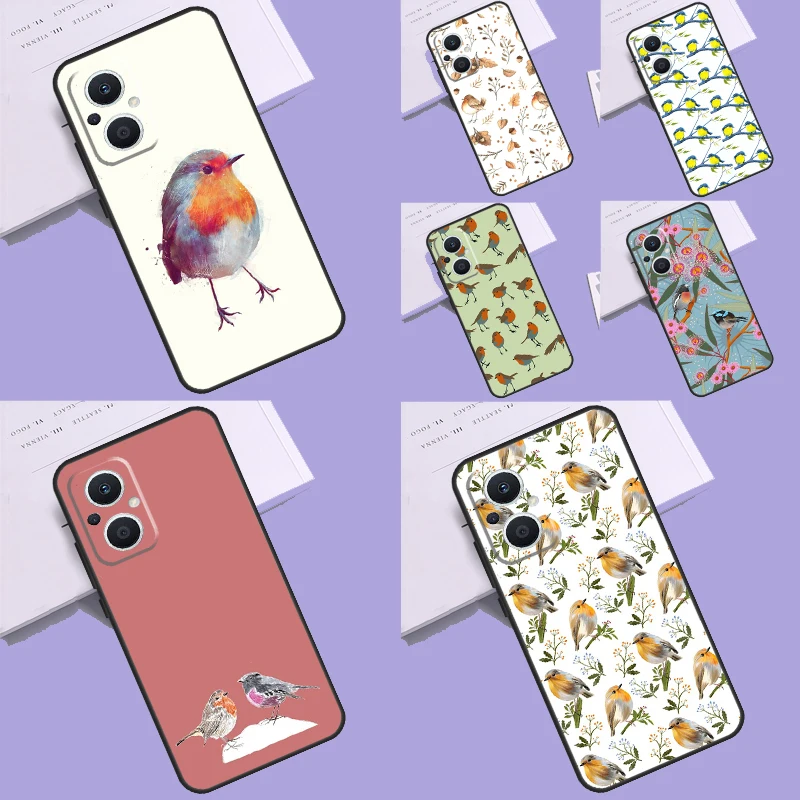 Robins Bird Case For OPPO Reno 10 Pro 7 6 5 8 Lite 8T 5Z 4Z 2Z OPPO Find X6 Pro X2 X3 Neo X5 Lite Cover