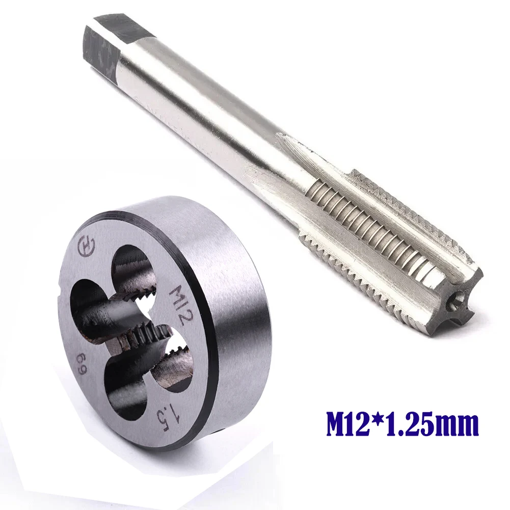 M12*1.25mm Metric Thread Tap/Die HSS Machine Threading Taper Plug Tap Round Die