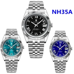 Luxury 36mm/39mm Watch Men Clock Roman Dial Stainless Steel Sapphire Mechanical Wristwatches NH35 Movement Waterproof reloj