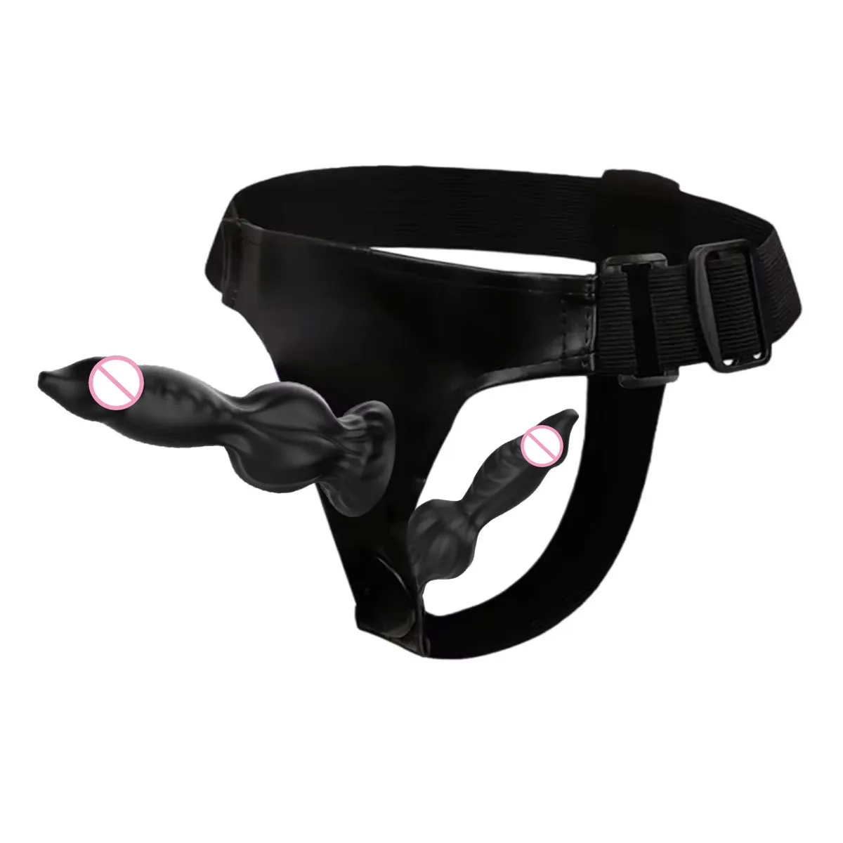 حزام قابل للتعديل مع ملحق قضيب مزدوج للكلاب - حزام سيليكون ناعم للأزواج، اختراق يمكن ارتداؤه بدون استخدام اليدين #5