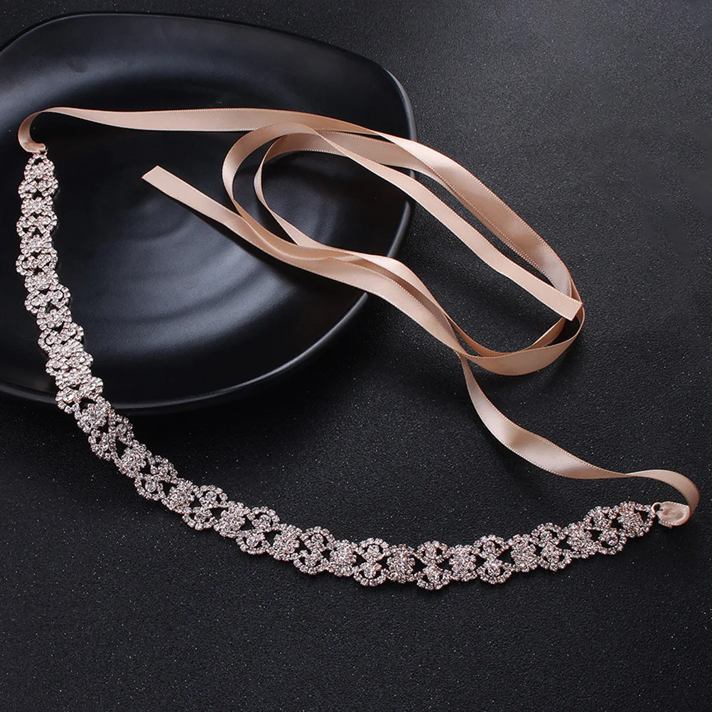 

Rhinestone Wedding Dress Belt Soft Ribbon Long Size Stylish Bridal Accessories Perfect for Weddings Proms Pageants