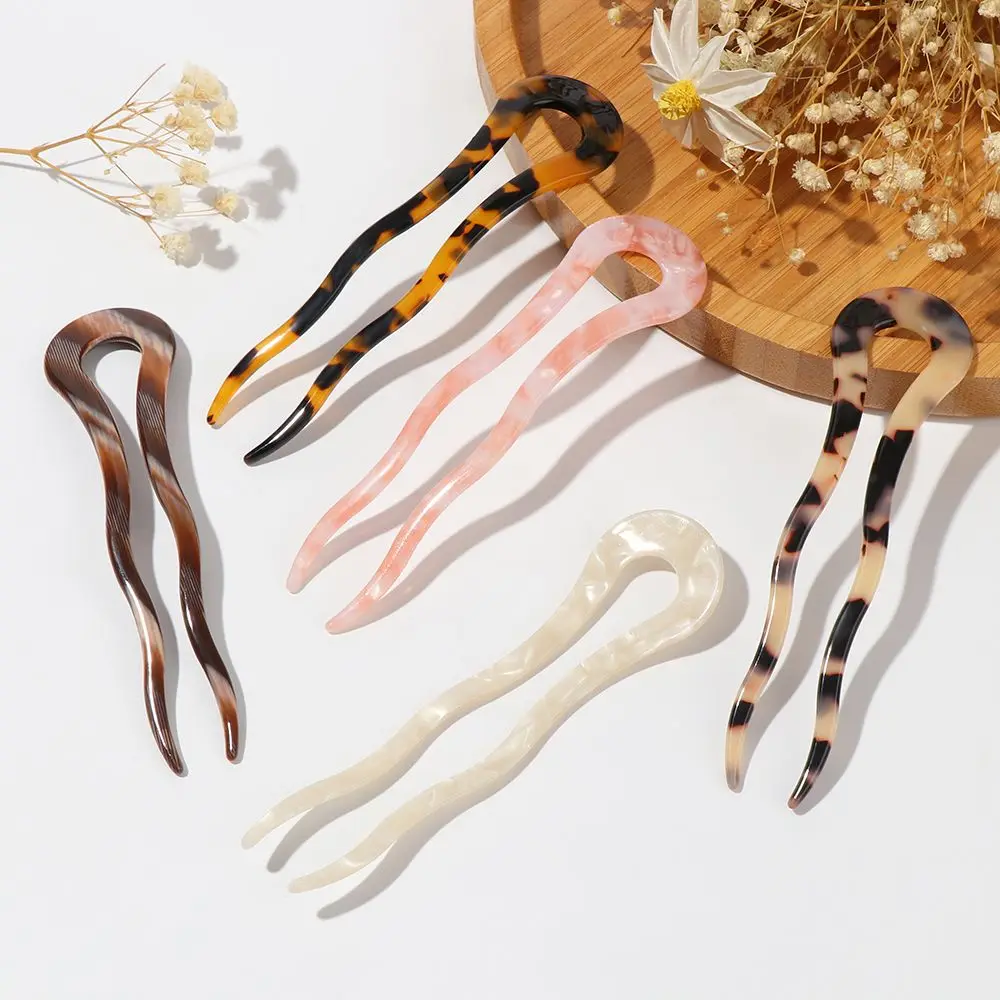 Leopard Retro Hair Sticks Elegant Acetate Chopstick Women Hairpins Hair Clips Hair Styling Accessories Fashion Hair Pin