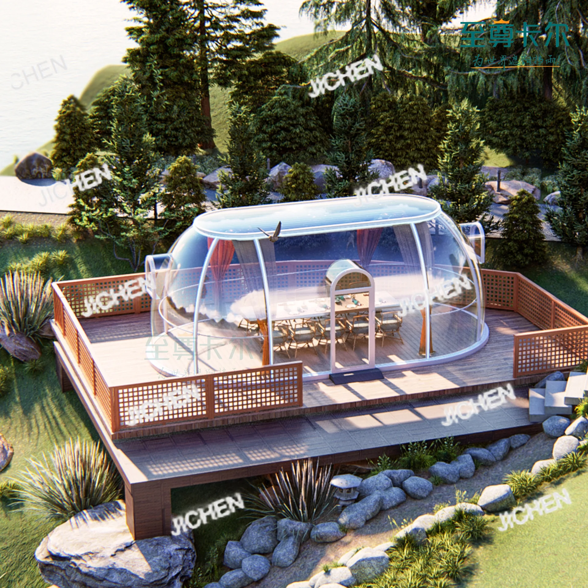 

JC Supreme Овальная Панорамная Звездная Комната Интернет Знаменитости ПК Пузырьковый Дом Семейная Вилла Открытая Солнечная Комната