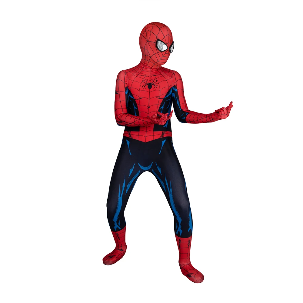 PS5 سبايدرمان تأثيري خمر الكتاب الهزلي البدلة الأولاد زي ثلاثية الأبعاد مطبوعة دنة هالوين زي بذلة ارتداءها للأطفال