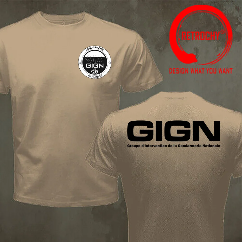 France French Special Elite Forces GIGN Raid BRI Men T-shirt 100% Cotton manga vintage anime clothes harajuku men's t-shirt sale