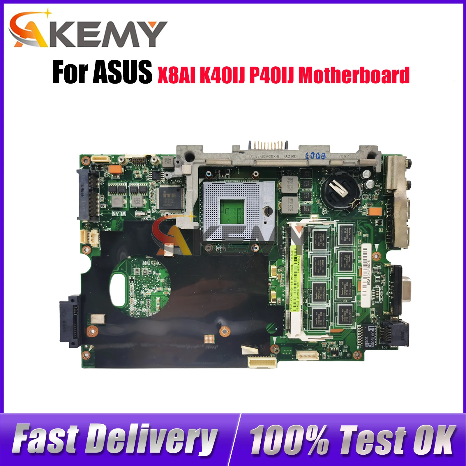 

Материнская плата для ноутбука K40IJ для ASUS X8AI K40ID K40I K40IJ K40IN K40IE, материнская плата для ноутбука, 100% тестирование, ОК, быстрая доставка, высокое качество