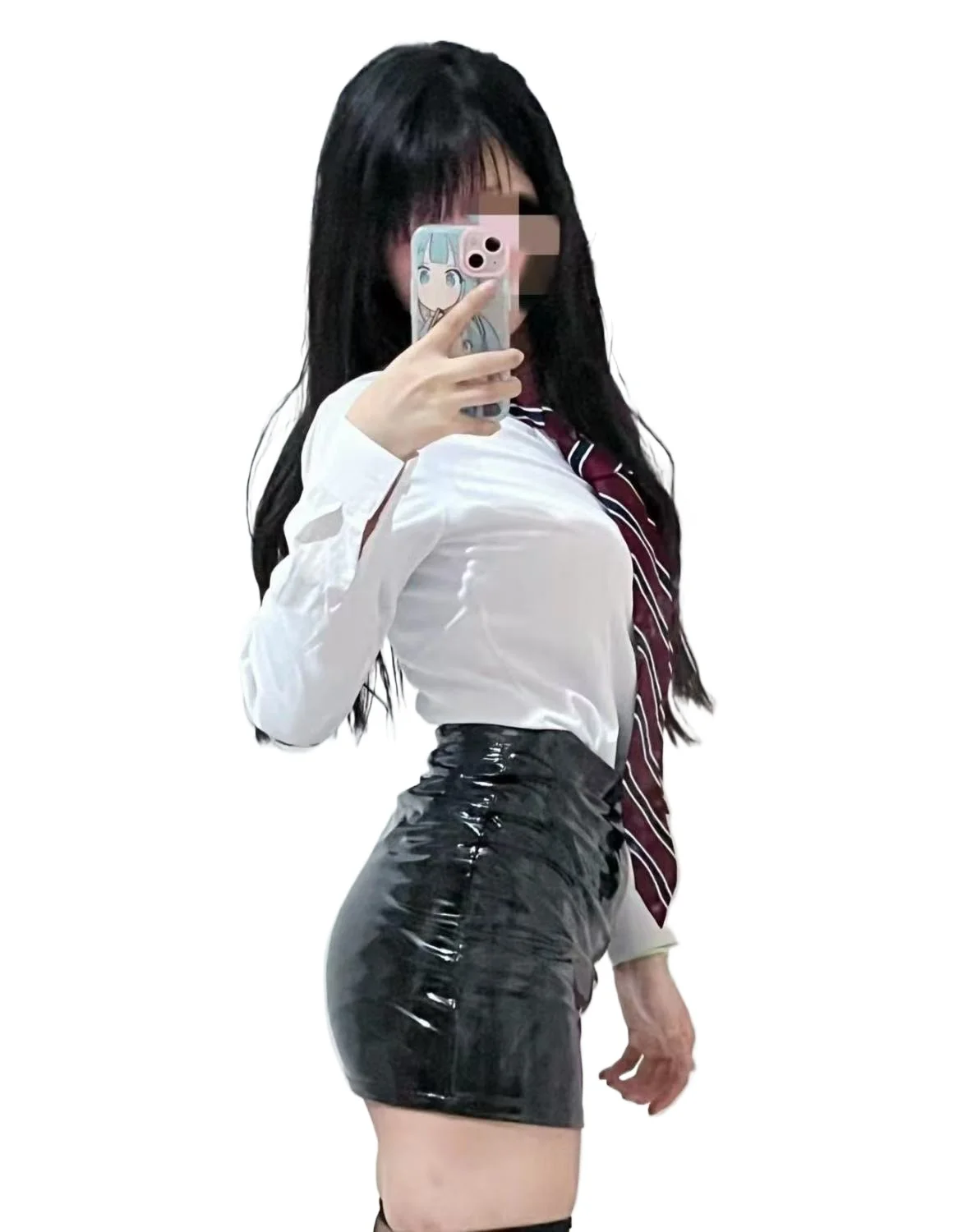 

Black Glossy PU Mini Skirt High Waist Hip Lifting Sexy Tight Skirt Retro Korean Japanese Style Sweet Lady Fashion Outfit