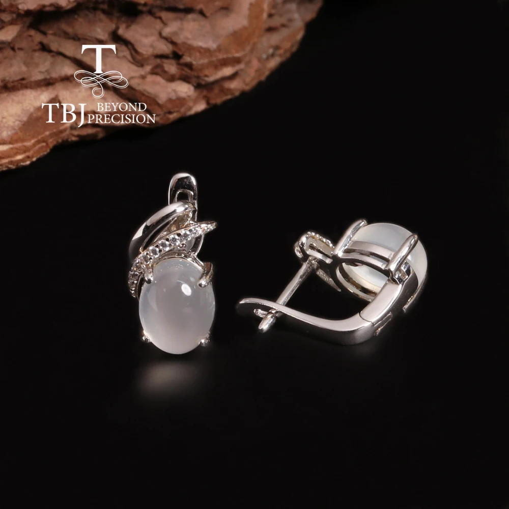 Light luxury elegant natural white Moonstone earrings 925 sterling silver fashion jewelry for women and girls birthday gifts