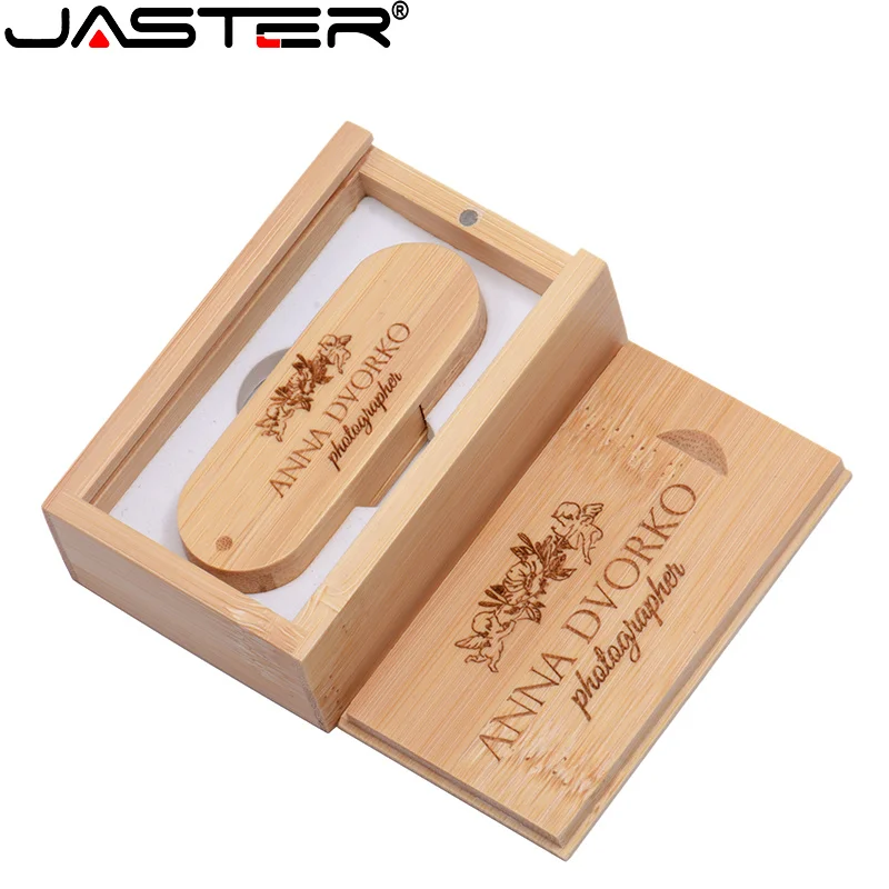 JASTER 5PCS/Lot Free Custom Logo rotatable Wooden  USB Flash Drive Pendrive 8GB 16G 32GB 64GB U Disk Photography Wedding Gift