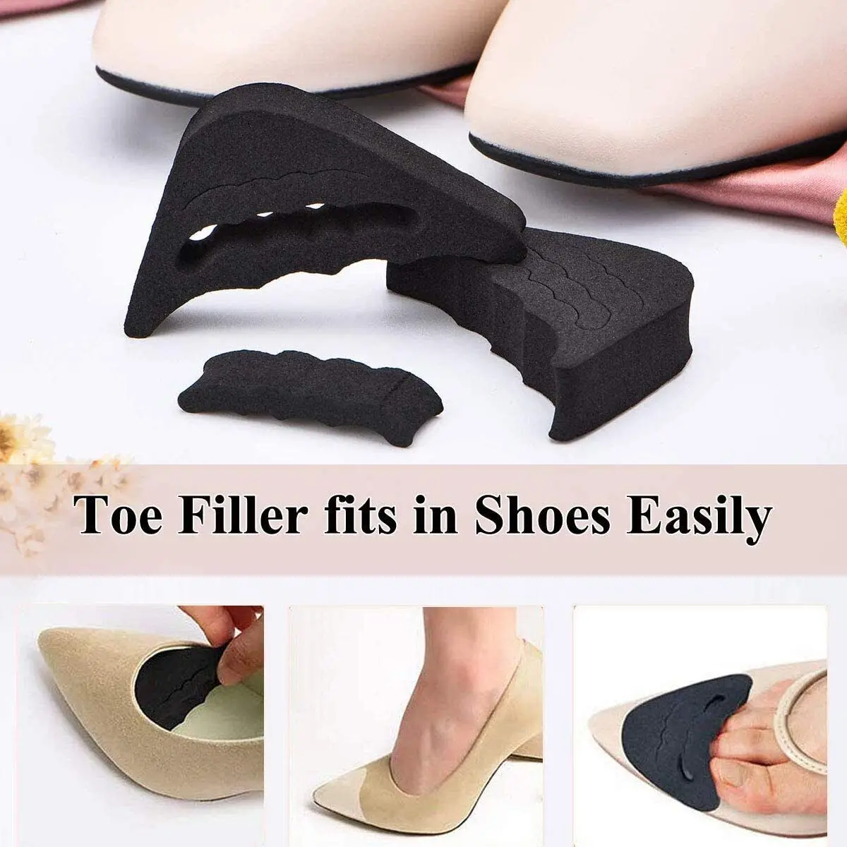 4Pair=8pcs Forefoot Insert Pads for Women High Heels Toe Plug Half Sponge Shoes Cushion Feet Filler Insoles Anti-Pain Pads