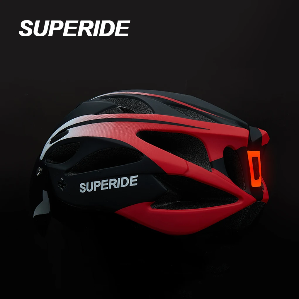 

SUPERIDE перезаряжаемый шоссейный велосипедный шлем для мужчин и женщин, велосипедный шлем с козырьком и задней подсветкой, спортивный MTB велосипедный шлем с очками