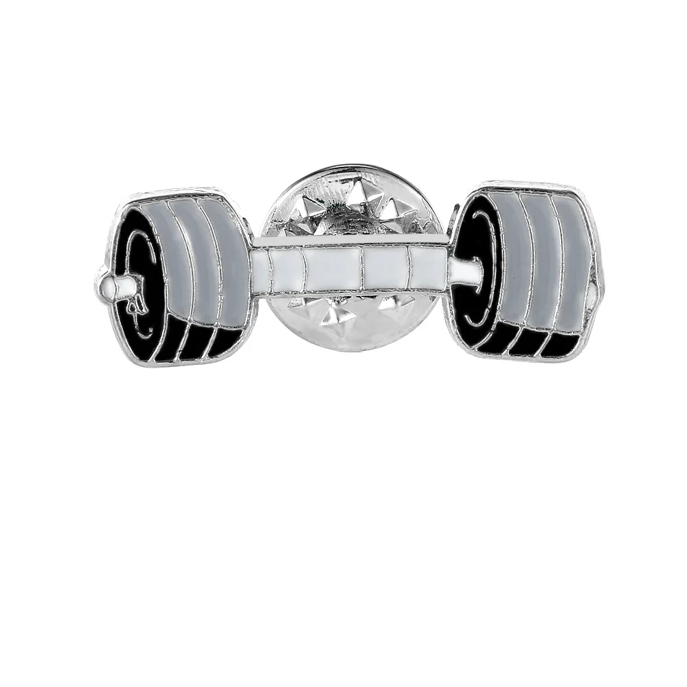 Creative Fitness Dumbbell Enamel Brooch Cartoon Dumbbell Fitness Badge Sports Style Fun Badge Backpack Clothes Decoration Pin