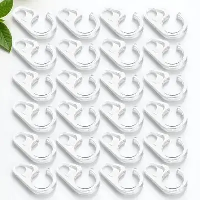 50Pcs Sturdy Metal Curtain Hooks Reinforced Design Holds Heavy Drapes Easy Install Removable Smooth Finish for Rings - view 6