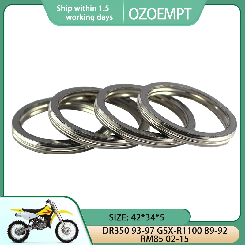 

OZOEMPT 42*34*5 Exhaust Pipe Gasket For DR350 93-97 GSX-R1100 89-92 RM85 02-15