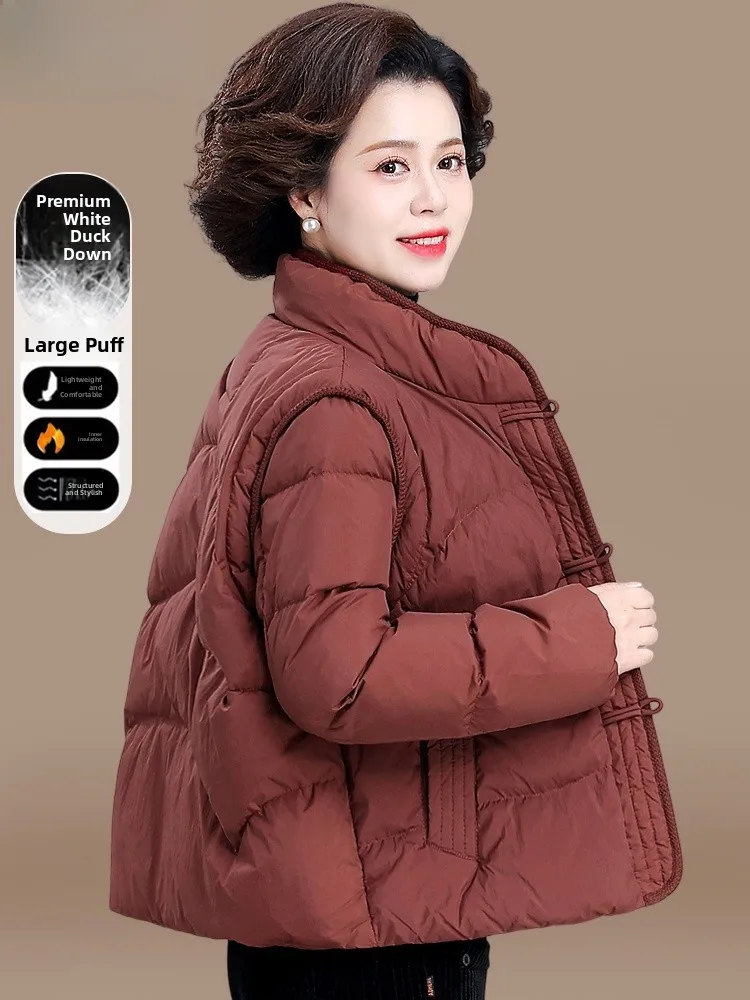 

Новая китайская короткая зимняя куртка для женщин: теплая хлопковая куртка для среднего возраста на осень и зиму