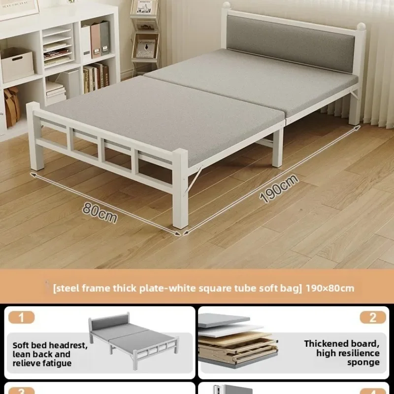 Foldable Bed Thick Reinforced Hard Board Bed Adult Portable Home Use Home Simple Folding Bed Reinforced Hard Bed